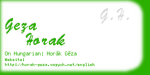 geza horak business card