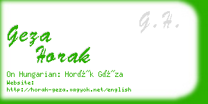 geza horak business card